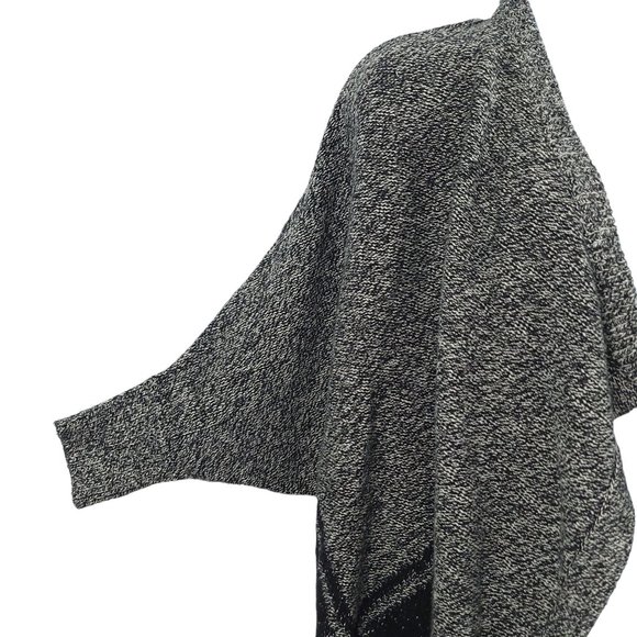 Madewell Open Front Draped Cardigan Sweater Womens Size XS/S Gray Black Argyle - Picture 5 of 12